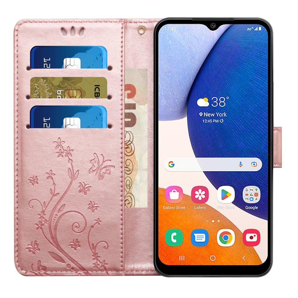 Flowers knižkové púzdro na Samsung Galaxy S25 - ružovozlaté