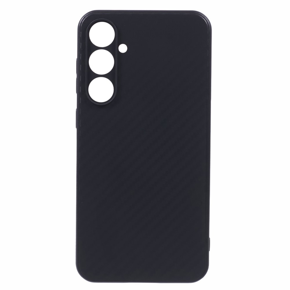 Carbon Fiber odolný gélový obal pre Samsung Galaxy S23 FE - čierny