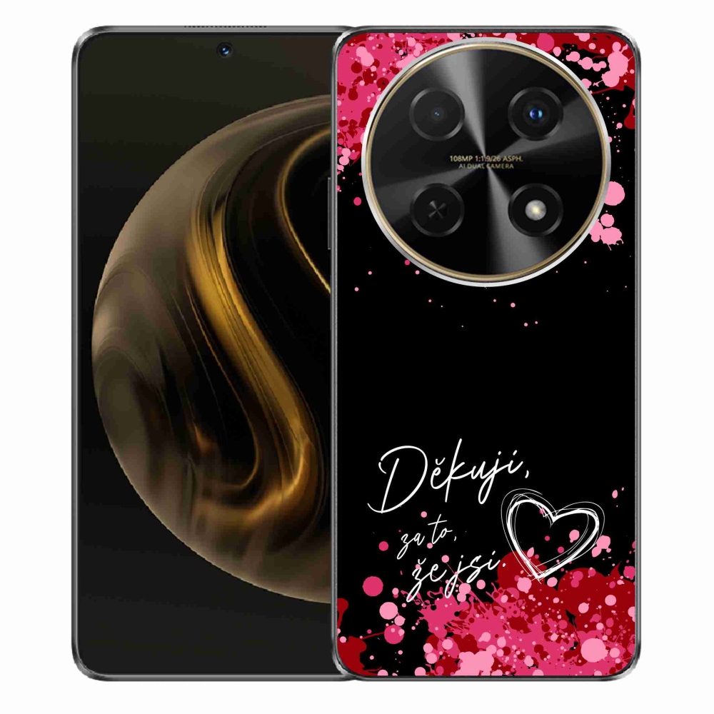 Gélový kryt mmCase na Huawei Nova 12i - zamilovaný text 2 čierne pozadie