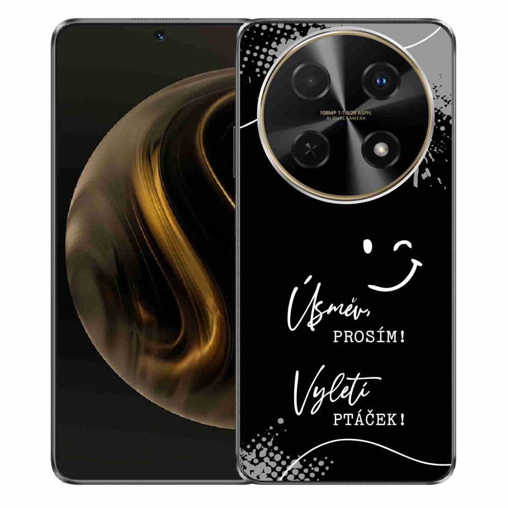 Gélový kryt mmCase na Huawei Nova 12i - vtipný text 4 čierne pozadie