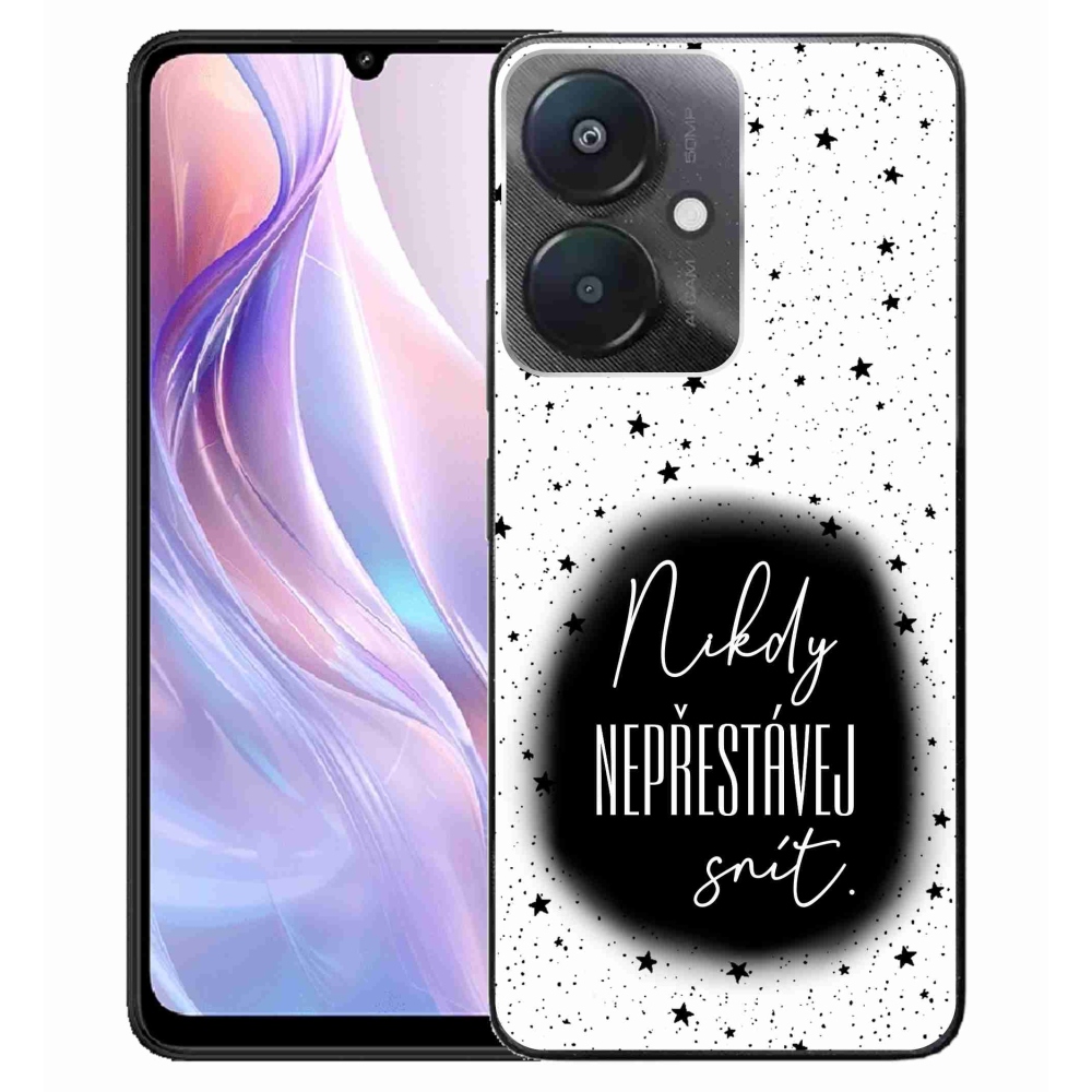 Gélový kryt mmCase na Xiaomi Redmi 13C 5G - citát 1 čiernobiele pozadie