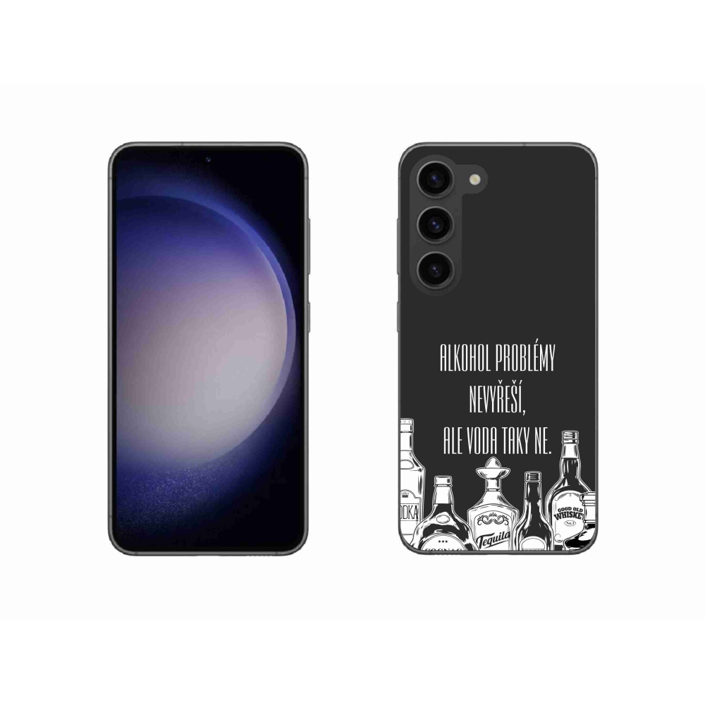 Gélový kryt mmCase na Samsung Galaxy S23 5G - vtipný text čierne pozadie