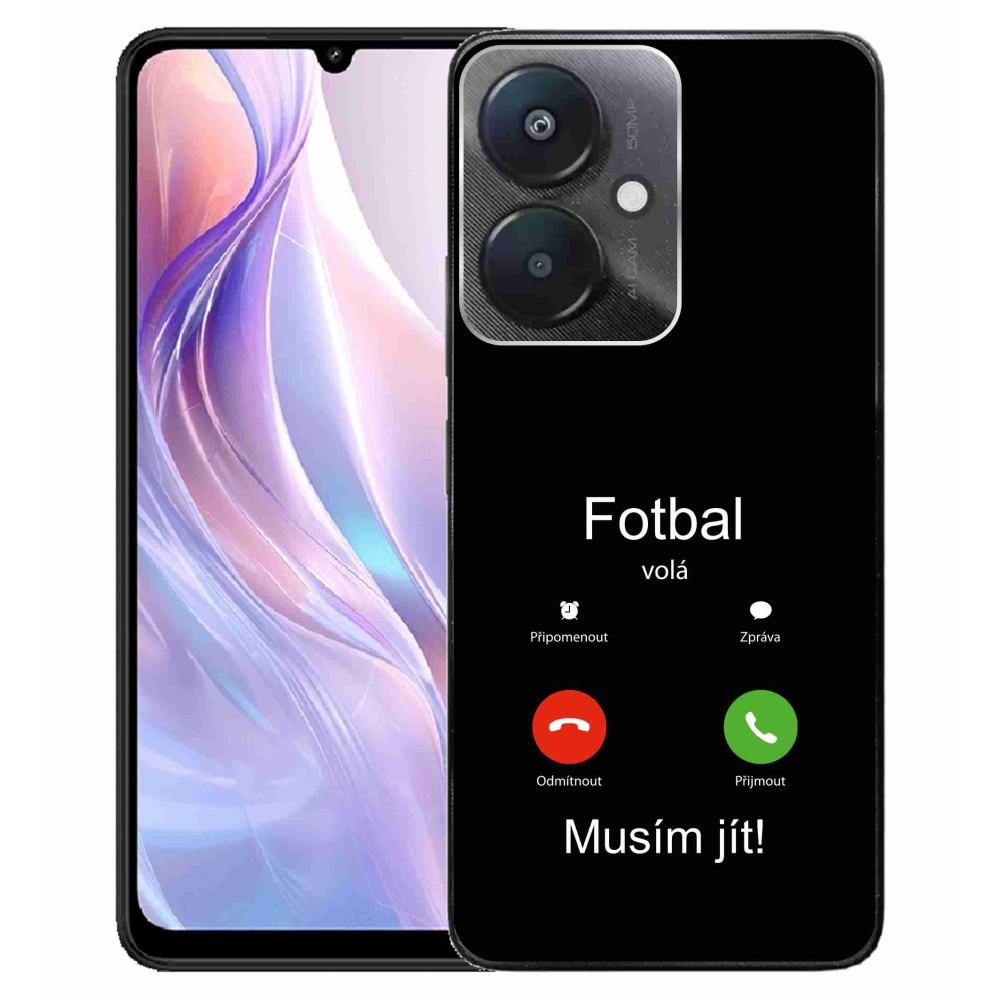 Gélový kryt mmCase na Xiaomi Redmi 13C 5G - futbal volá čierne pozadie