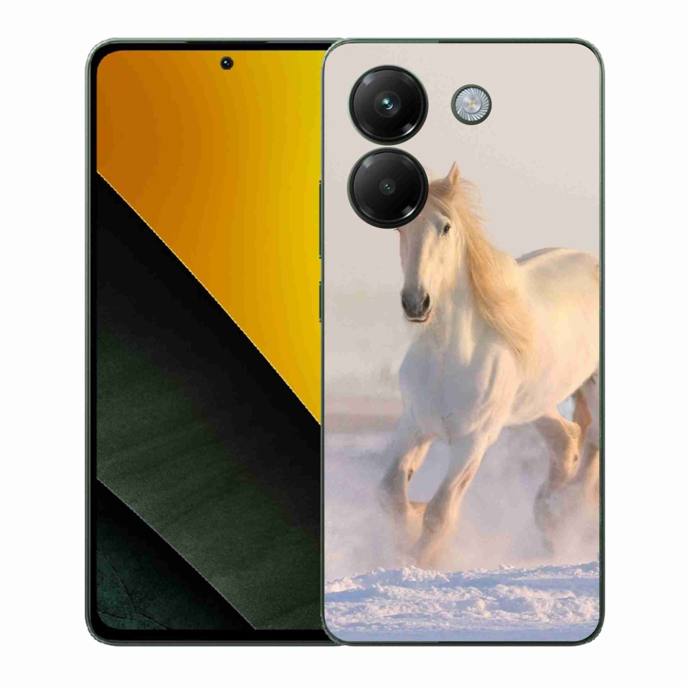 Gélový kryt mmCase na Xiaomi Poco M7 Pro 5G - kôň v snehu