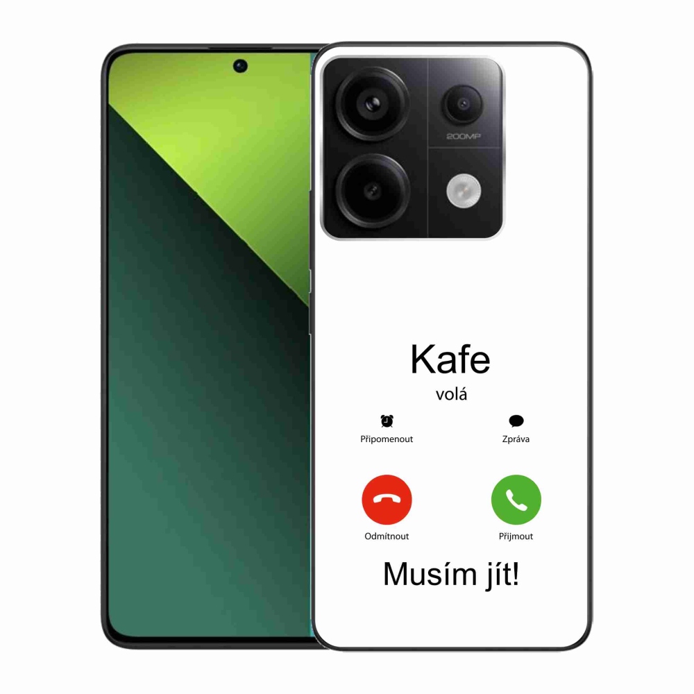 Gélový kryt mmCase na Xiaomi Redmi Note 13 Pro 5G/Poco X6 5G - kafe volá biele pozadie