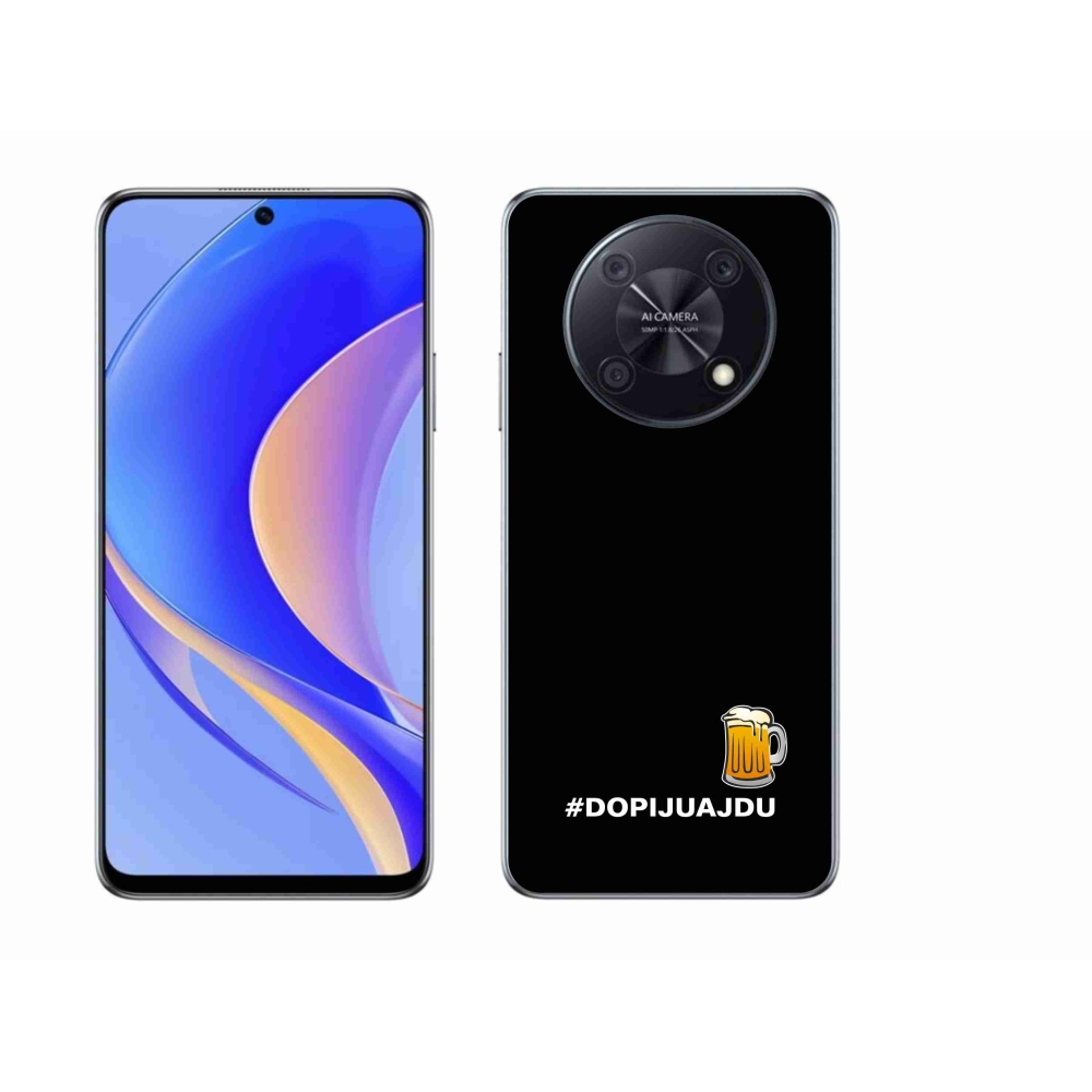 Gélový kryt mmCase na Huawei Nova Y90 - pivný motív 1 čierne pozadie