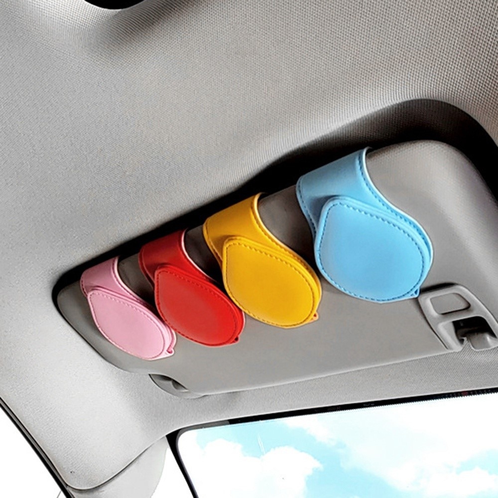 Klipový držiak okuliarov na slnečnú clonu do auta - čierny