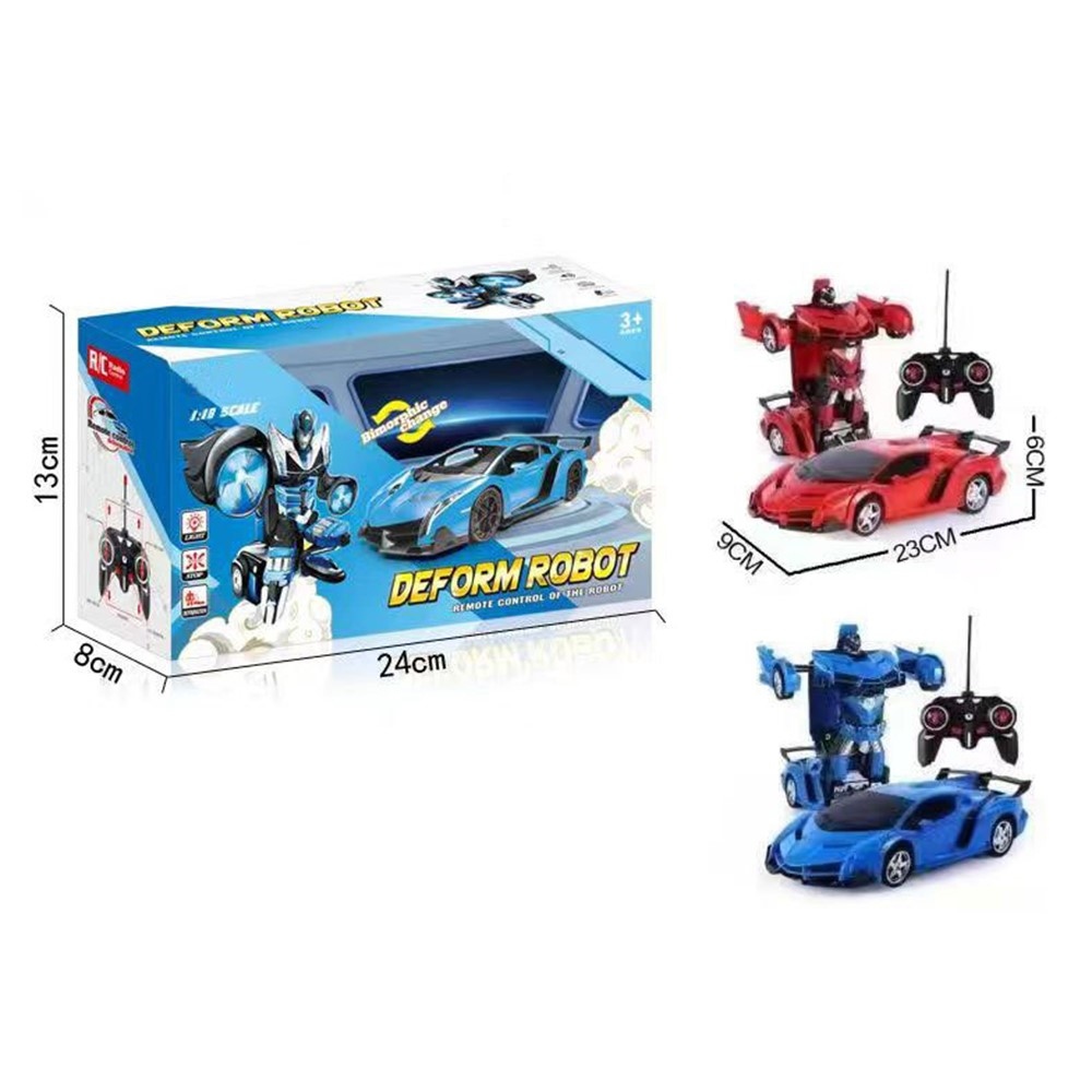 RC transformačné auto 2v1 auto a robot - červené