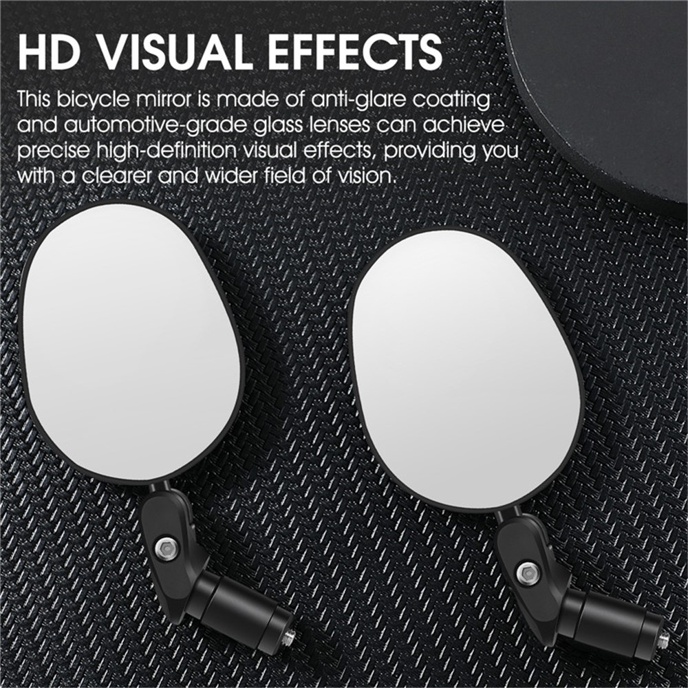 Nastaviteľné spätné zrkadlo na bicykel so širokouhlým záberom – čierne