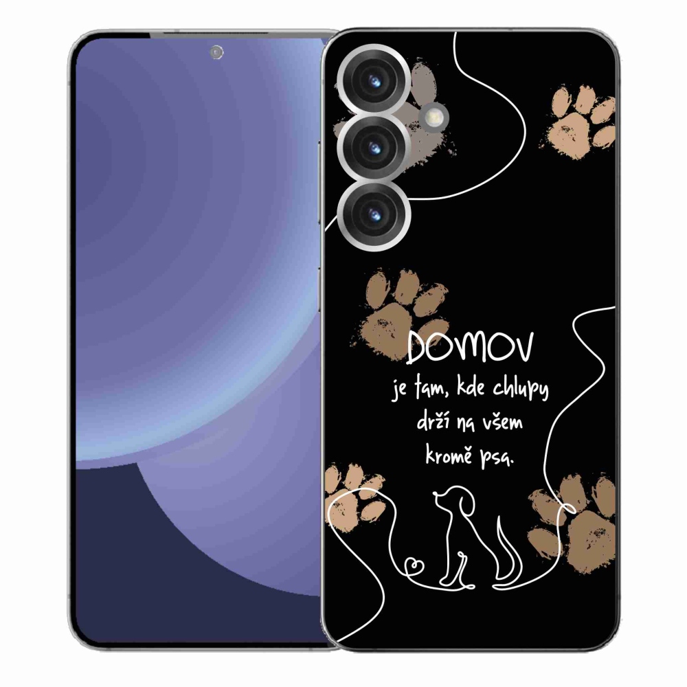 Gélový kryt mmCase na Samsung Galaxy S25+ - psí motív čierne pozadie