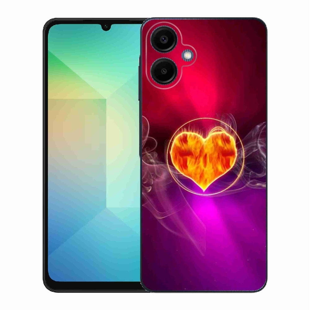 Gélový kryt mmCase na Samsung Galaxy A06 4G - ohnivé srdce