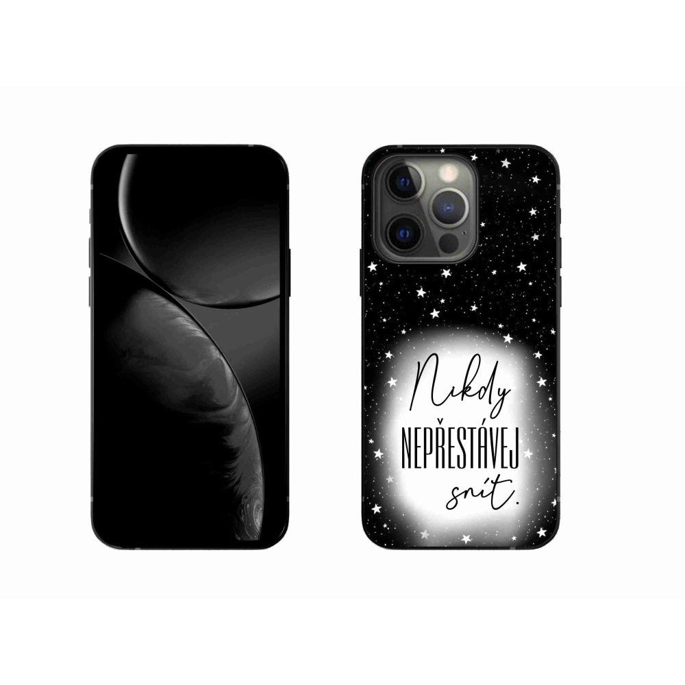 Gélový kryt mmCase na iPhone 13 Pro 6.1 - citát 1 bieločierne pozadie
