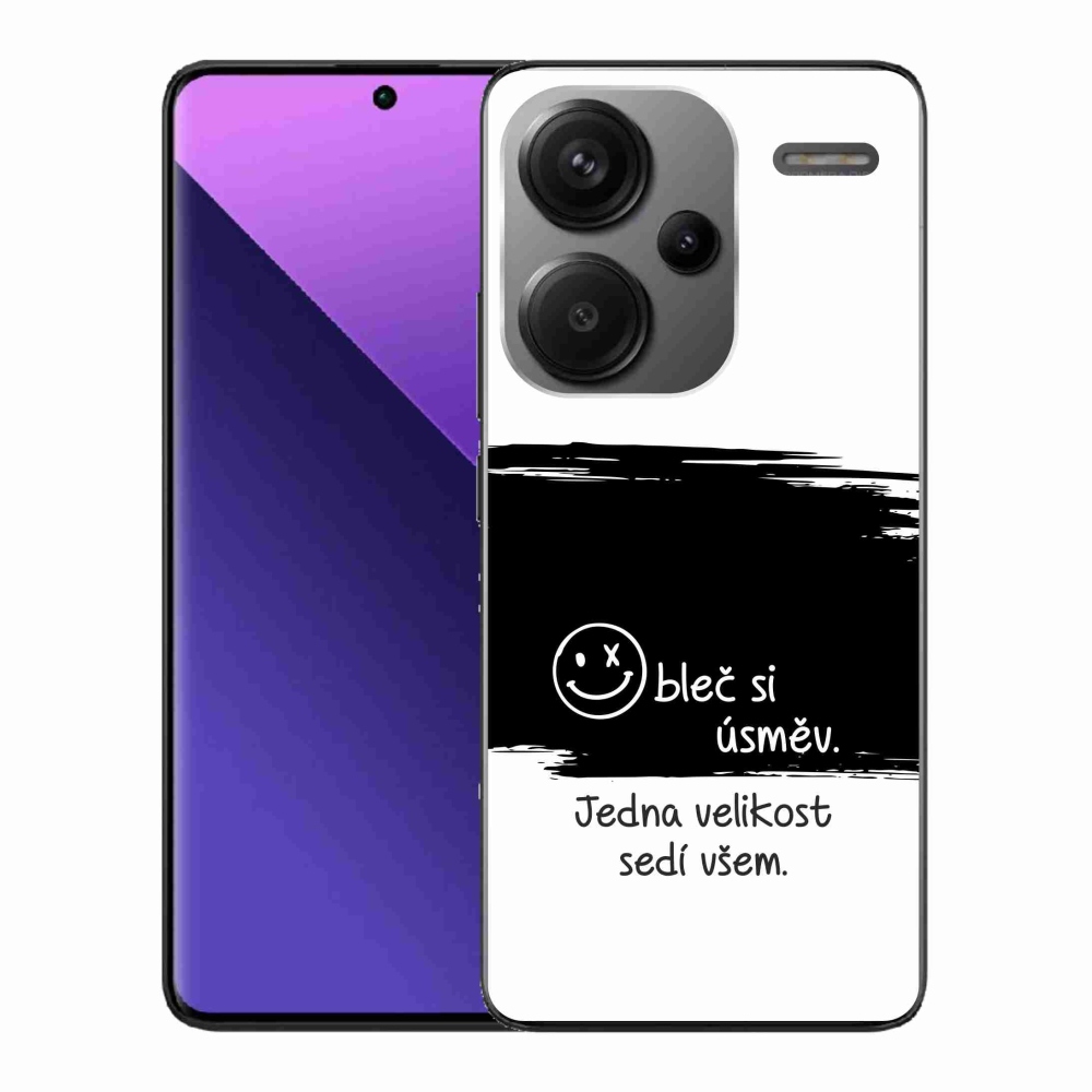 Gélový kryt mmCase na Xiaomi Redmi Note 13 Pro+ 5G - vtipný text 8 čiernobiele pozadie