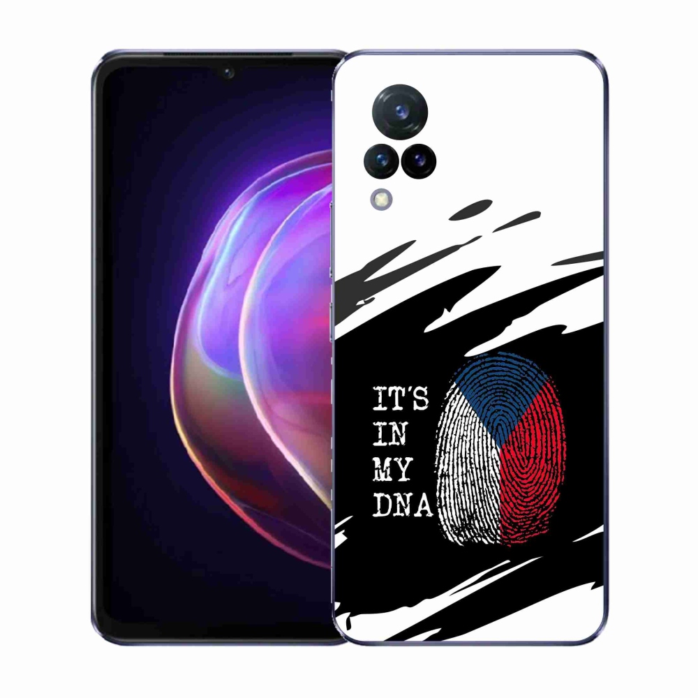 Gélový kryt mmCase na Vivo V21 4G/5G - vlajka odtlačok prsta čiernobiele pozadie