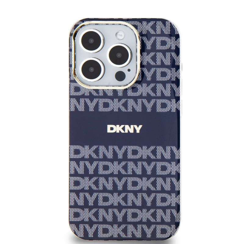 DKNY PC/TPU Repeat Pattern Tonal Stripe Magsafe Zadný Kryt pre iPhone 13 Pro Blue