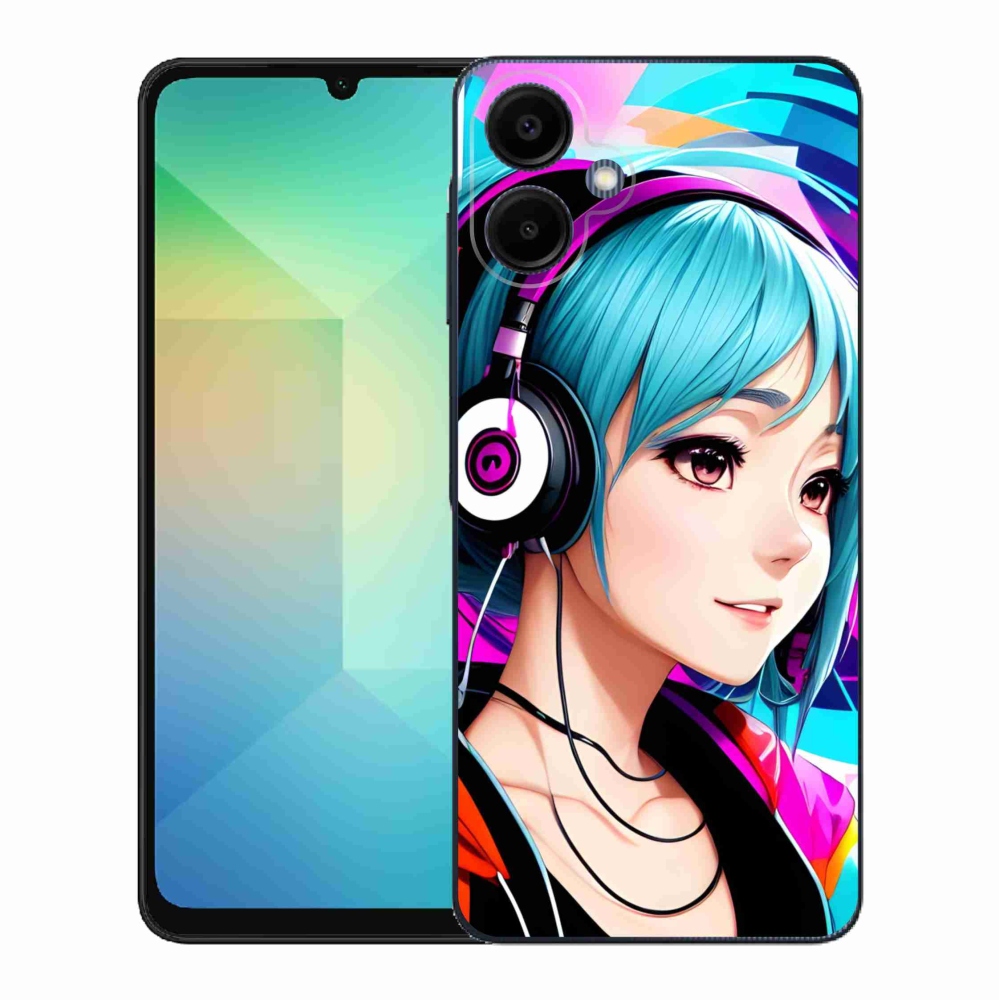 Gélový kryt mmCase na Samsung Galaxy A06 4G - dievča so slúchadlami