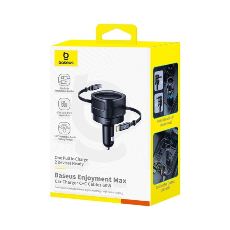 Baseus Enjoyment Max Autonabíjačka USB-C/USB-C 60 W Cosmic Black