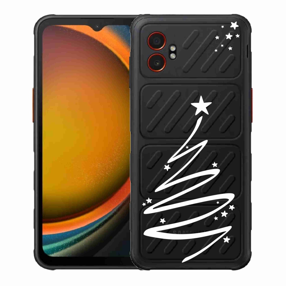 Gélový kryt mmCase na Samsung Galaxy Xcover 7 Pro - biely stromček na priehľadnom pozadí