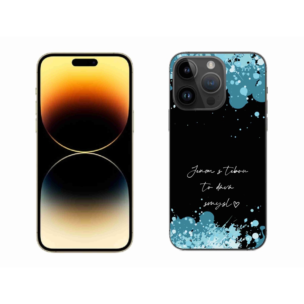 Gélový kryt mmCase na iPhone 14 Pro Max 6.7 - zamilovaný text čierne pozadie