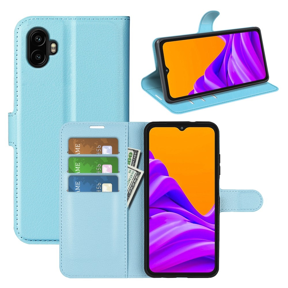 Litchi knižkové púzdro na Samsung Galaxy Xcover 7 Pro - modré