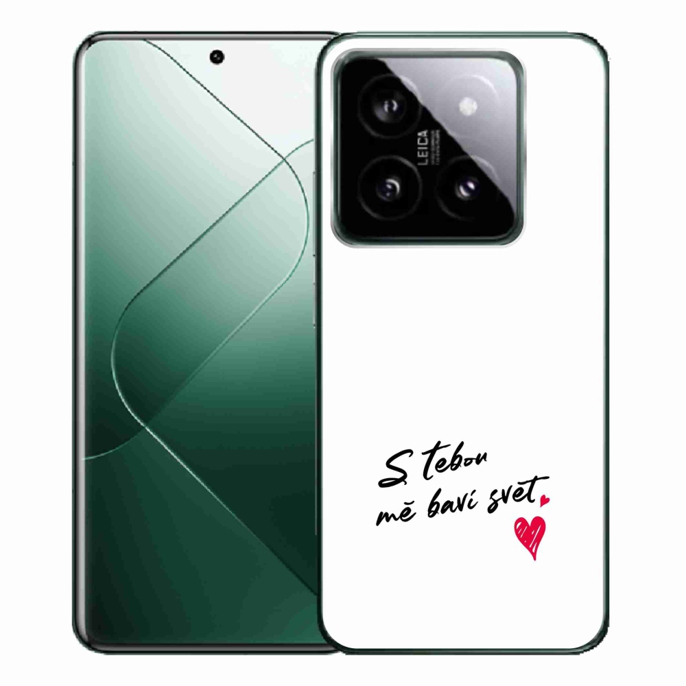 Gélový kryt mmCase na Xiaomi 14 Pro - zamilovaný text 1 biele pozadie