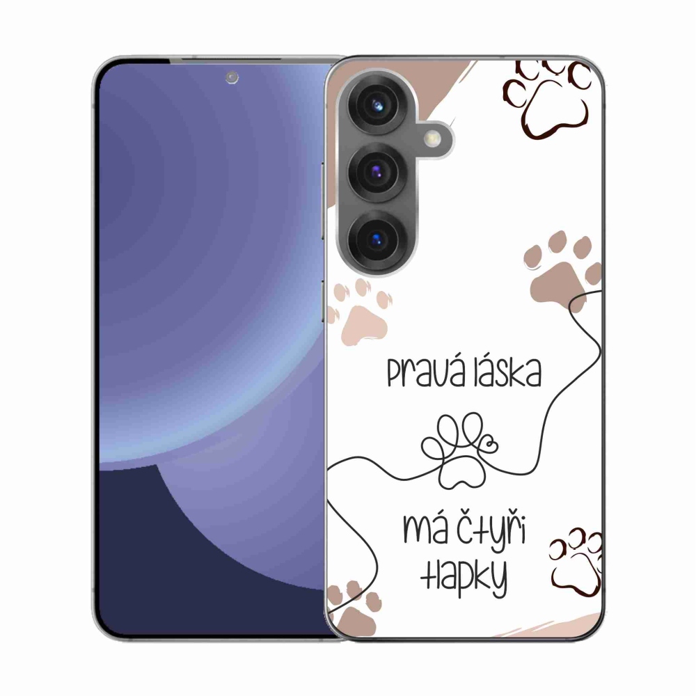 Gélový kryt mmCase na Samsung Galaxy S25 - psí motív 1 biele pozadie