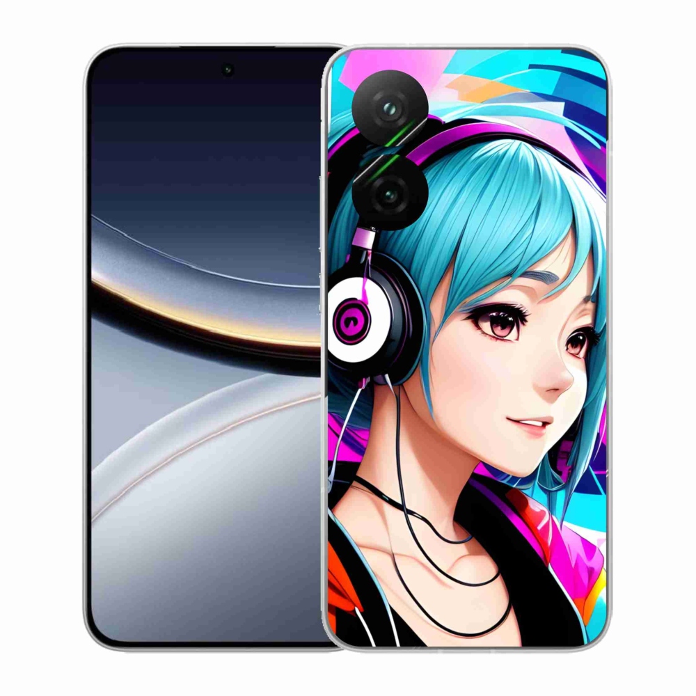 Gélový kryt mmCase na Xiaomi Poco F7 5G - dievča so slúchadlami