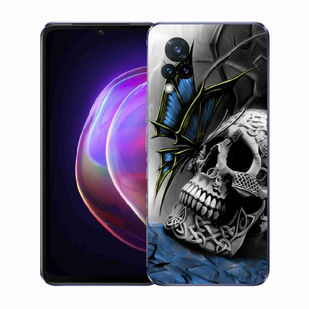 Gélový kryt mmCase na Vivo V21 4G/5G - motýľ a lebka