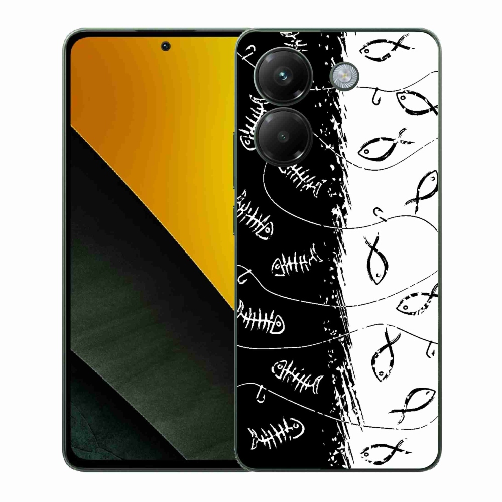 Gélový kryt mmCase na Xiaomi Poco M7 Pro 5G - kostry a rybky