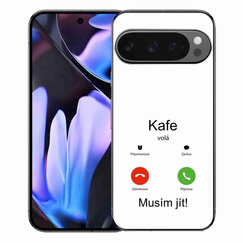 Gélový kryt mmCase na Google Pixel 9 Pro XL - káva volá biele pozadie