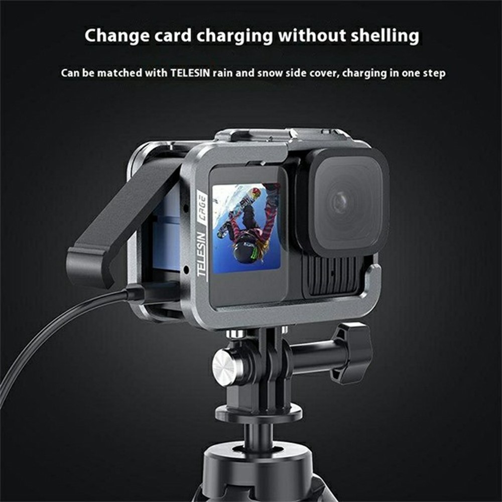 TELESIN kovová ochranná klietka pre GoPro Hero 13/12/11 s vertikálnou montážou