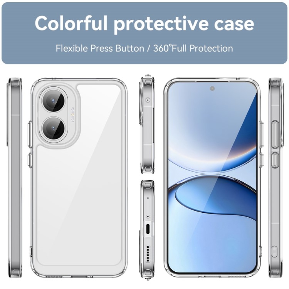 Gélový obal s pevným chrbtom na Xiaomi Poco F7 5G - priehľadný