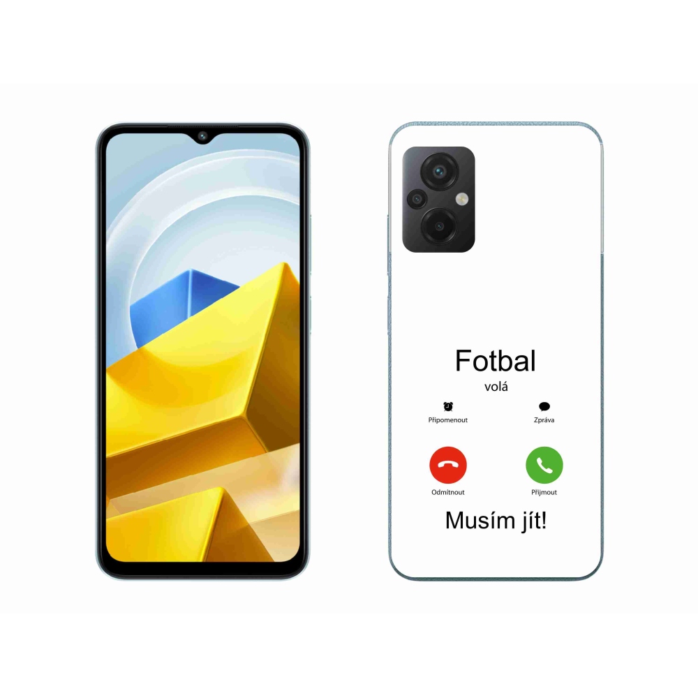 Gélový kryt mmCase na Xiaomi Poco M5 4G - futbal volá biele pozadie