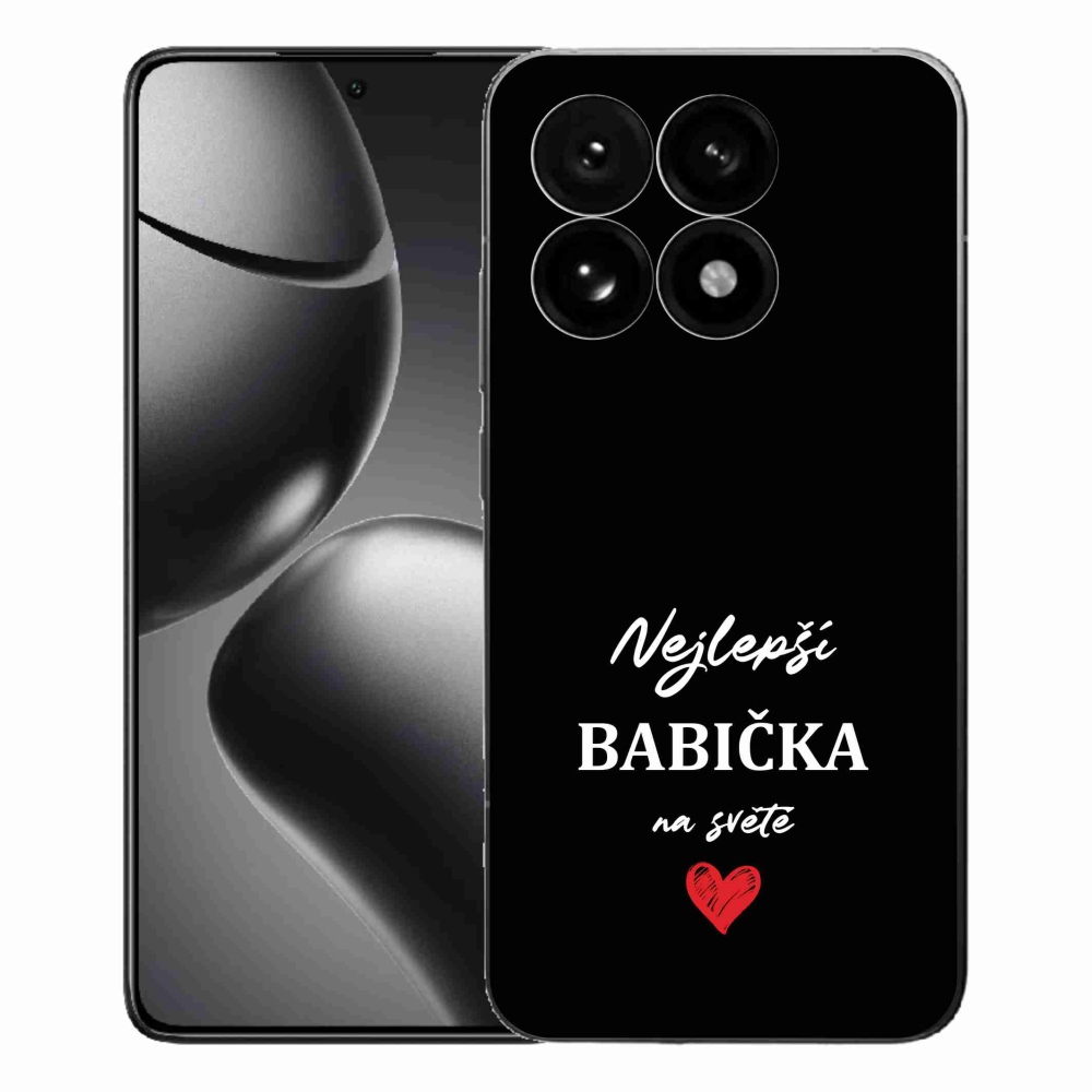Gélový kryt mmCase na Xiaomi 15T - najlepšia babička 1 čierne pozadie