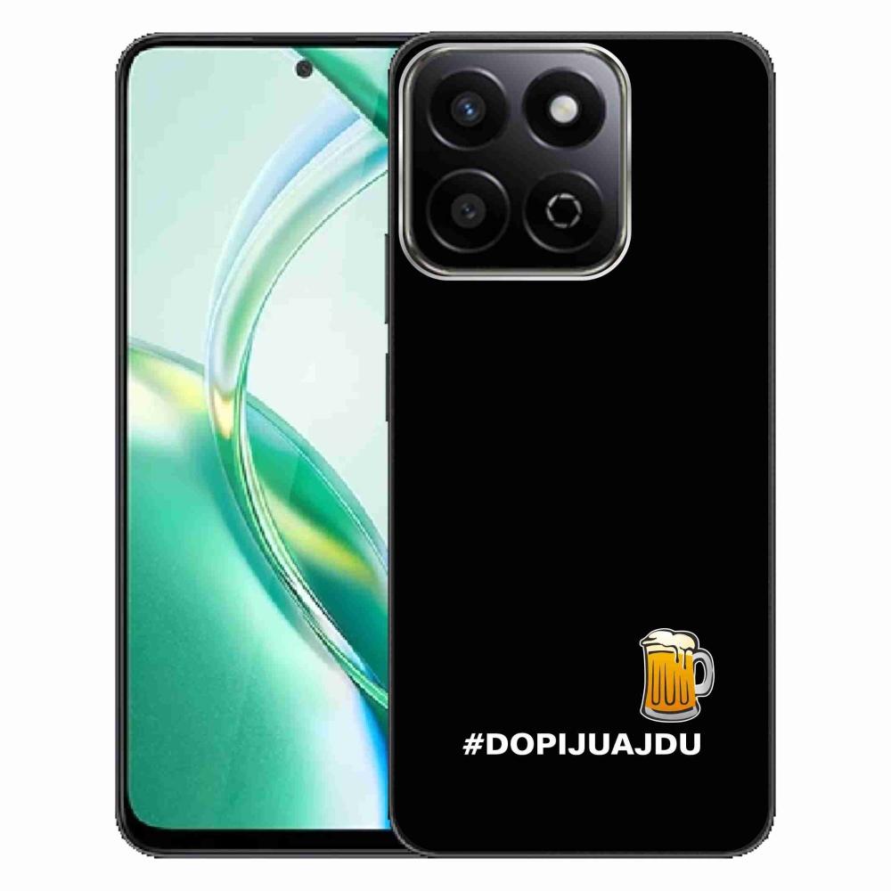Gélový kryt mmCase na Honor 200 Smart 5G - pivný motív 1 čierne pozadie