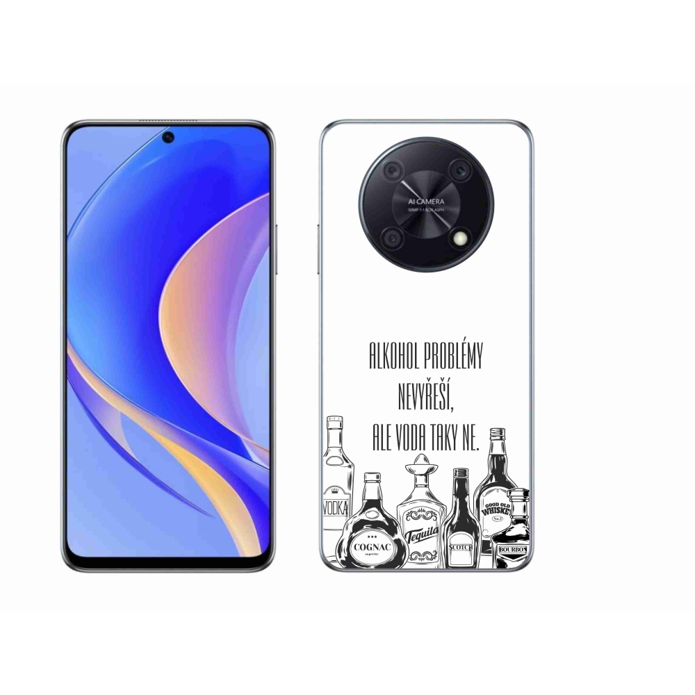 Gélový kryt mmCase na Huawei Nova Y90 - vtipný text biele pozadie