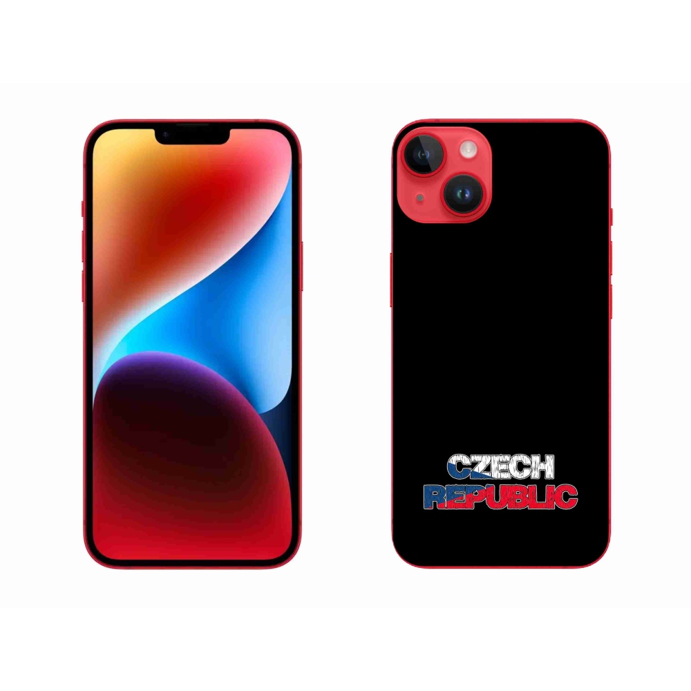 Gélový kryt mmCase na iPhone 14 Plus - Czech Republic čierne pozadie