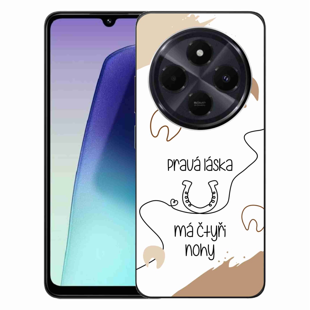 Gélový kryt mmCase na Xiaomi Redmi 14C/Poco C75 - konský motív biele pozadie