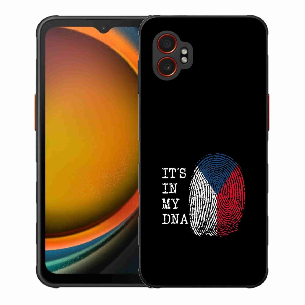 Gélový kryt mmCase na Samsung Galaxy Xcover 7 Pro - vlajka odtlačok prsta čierne pozadie
