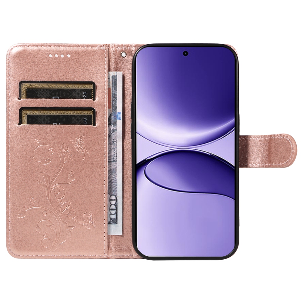 Flowers knižkové púzdro na Xiaomi Poco F7 5G - ružovozlaté