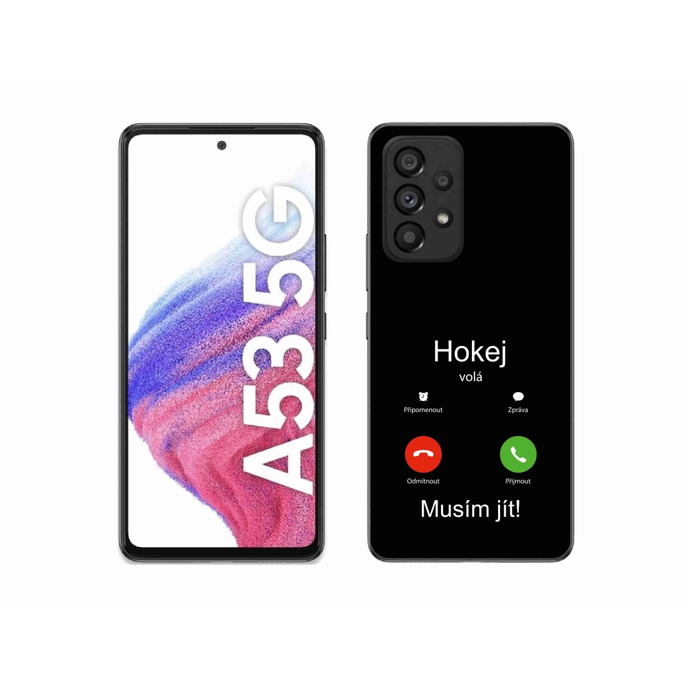 Gélový kryt mmCase na Samsung Galaxy A53 5G - hokej volá čierne pozadie