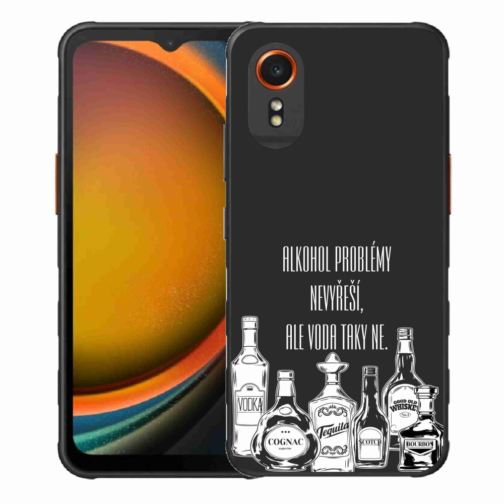 Gélový kryt mmCase na Samsung Galaxy Xcover 7 - vtipný text čierne pozadie