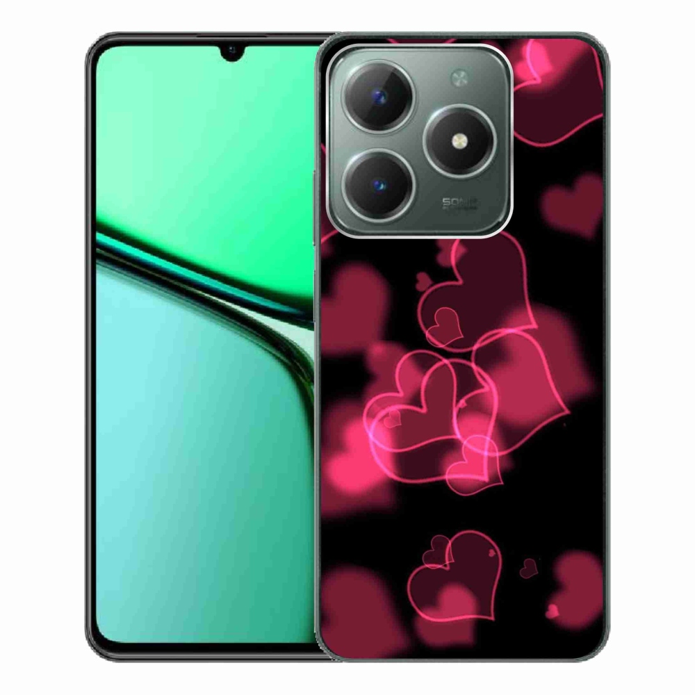 Gélový kryt mmCase na Realme C61 - červená srdiečka