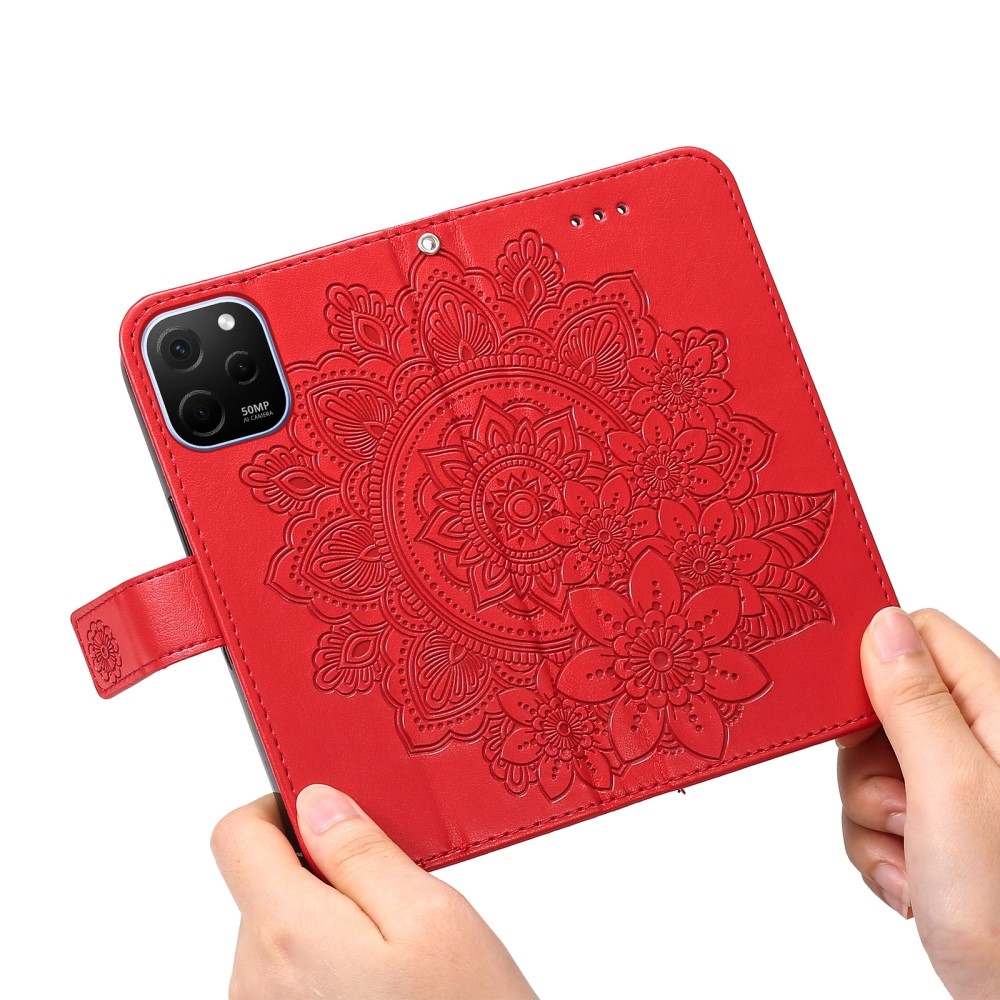 Mandala knižkové puzdro na Huawei Nova Y61 - červené