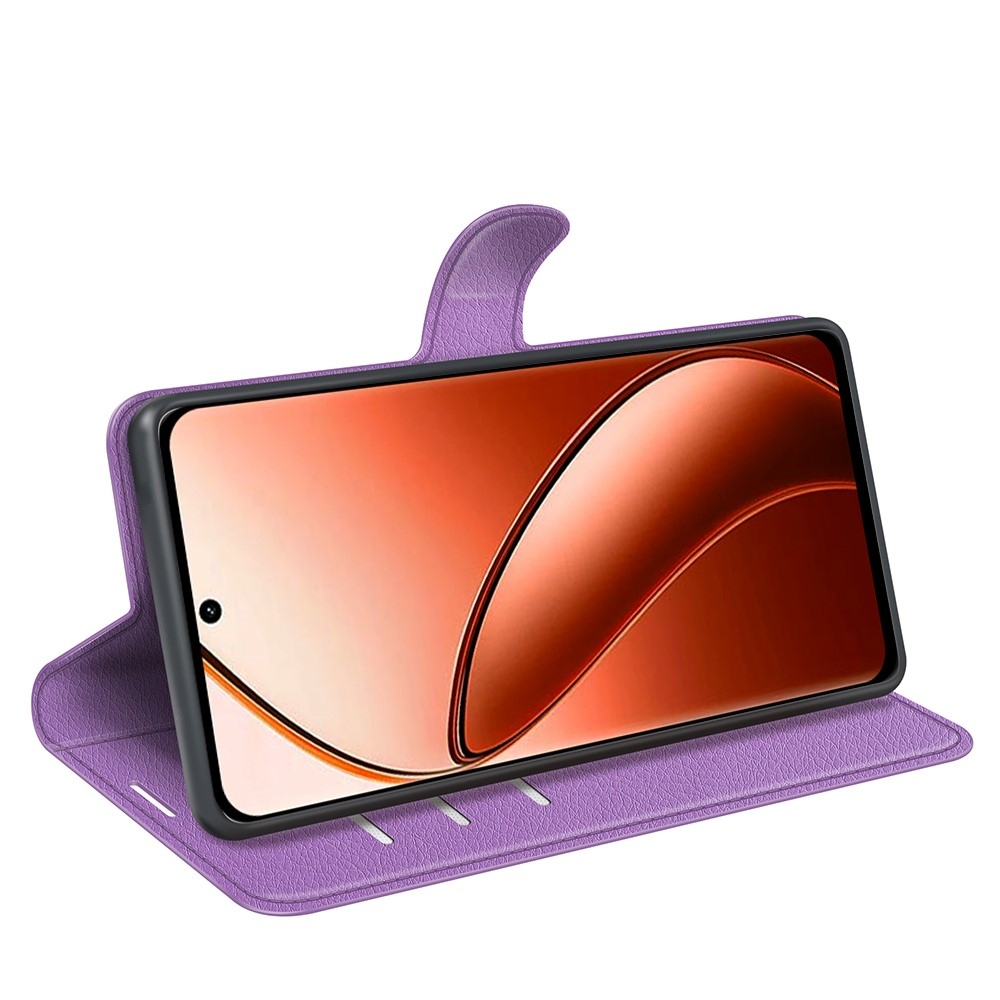 Litchi knižkové púzdro na Realme 12 Pro 5G/12 Pro+ 5G - fialové