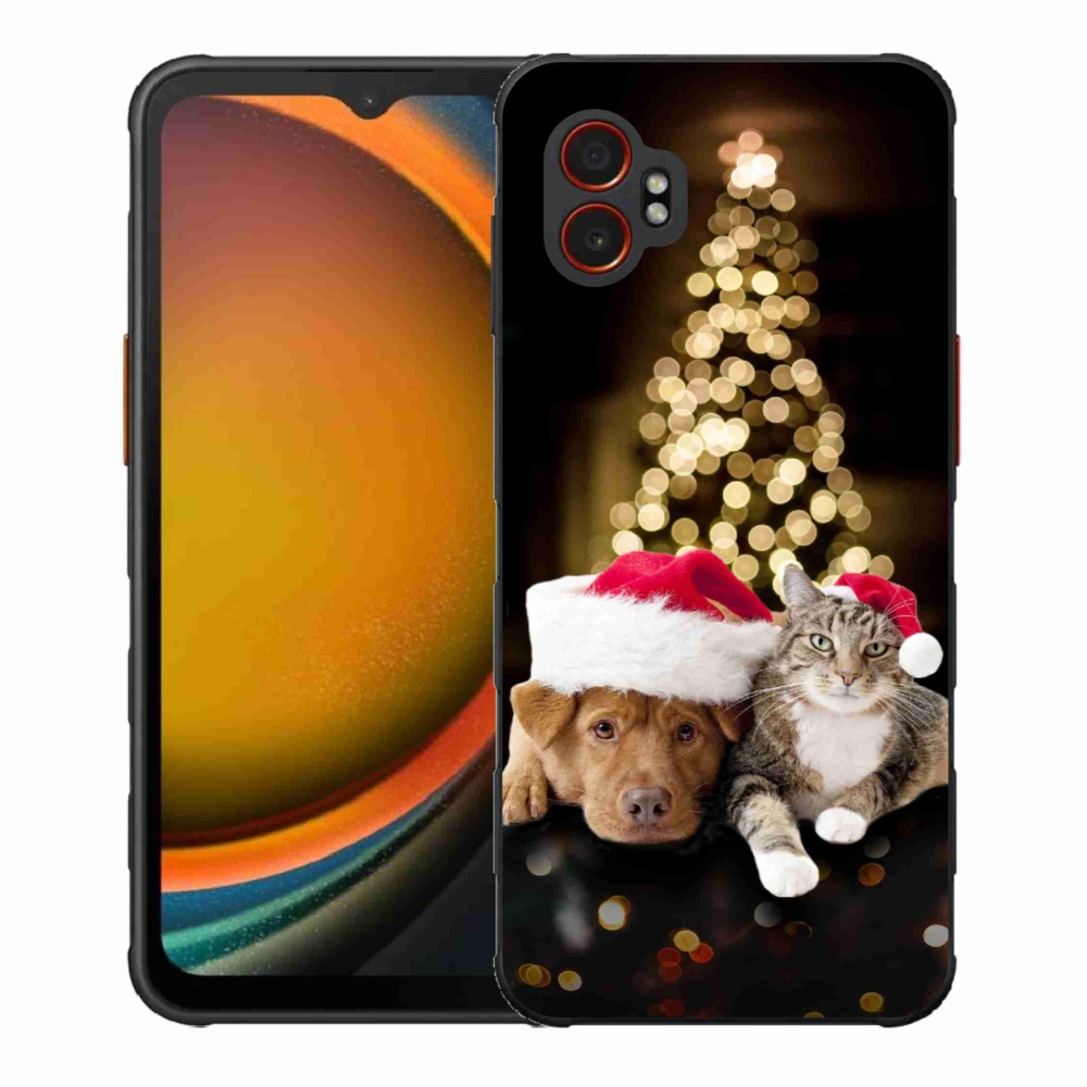 Gélový kryt mmCase na Samsung Galaxy Xcover 7 Pro - vianočný pes a mačka