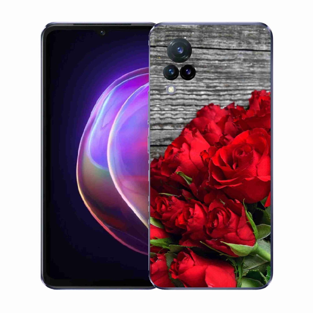 Gélový kryt mmCase na Vivo V21 4G/5G - červené ruže