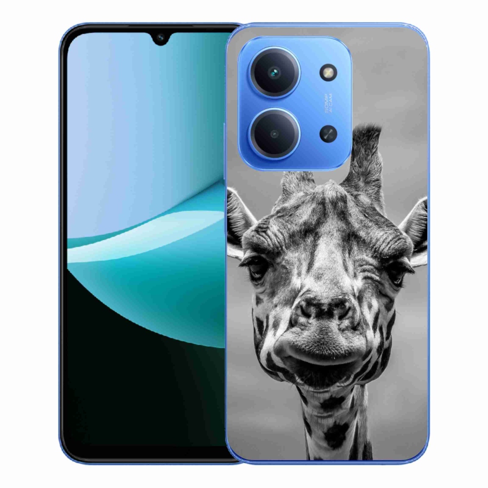 Gélový kryt mmCase na Xiaomi Redmi 15C 4G/5G (173mm) - čiernobiela žirafa