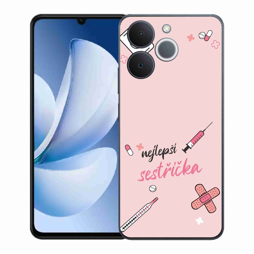 Gélový kryt mmCase na Realme Note 70T - najlepšia sestrička ružové pozadie