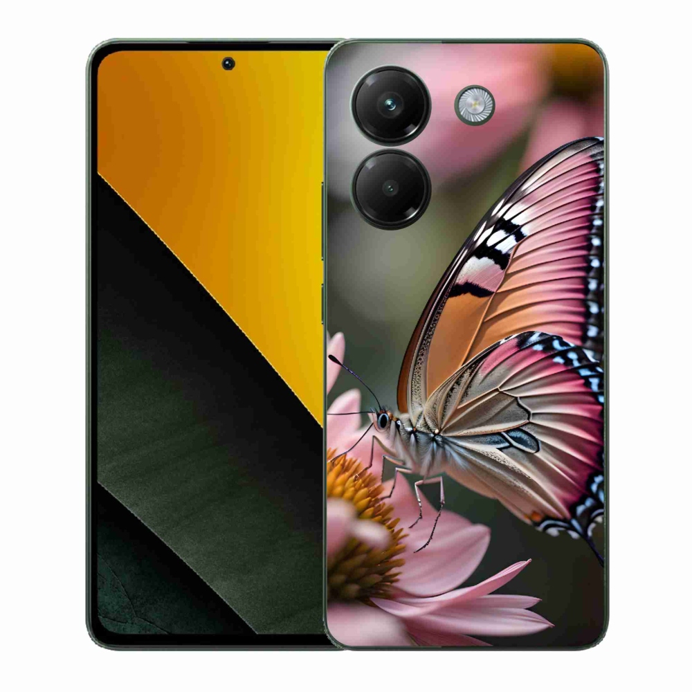 Gélový kryt mmCase na Xiaomi Poco M7 Pro 5G - farebný motýľ